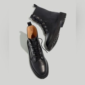 Madewell The Rayna Lace-Up Boot in Leather NG667